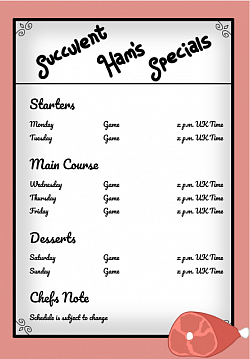 Schedule for @succulent_ham